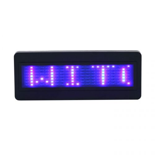 LED Programmable Scrolling Name Message Badge Tag Digital Display English GD