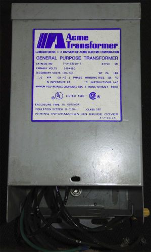 Acme transformer t-2-53010-5, 1kva general purpose transformer for sale