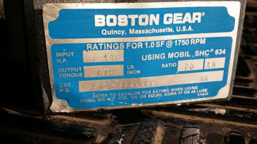 BOSTON GEAR REDUCER F721-20-B7-G L HP Output Torque 110 670