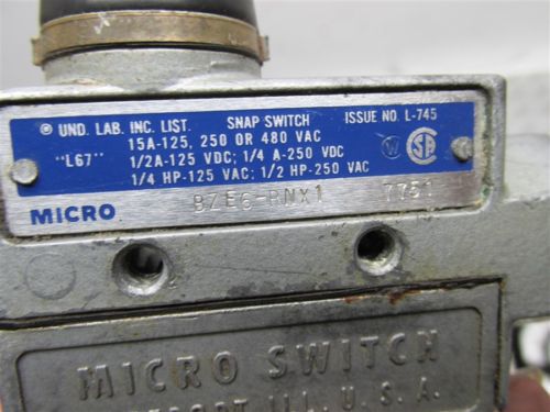 Micro switch model bze6-rnx1 7751 limit snap switch for sale