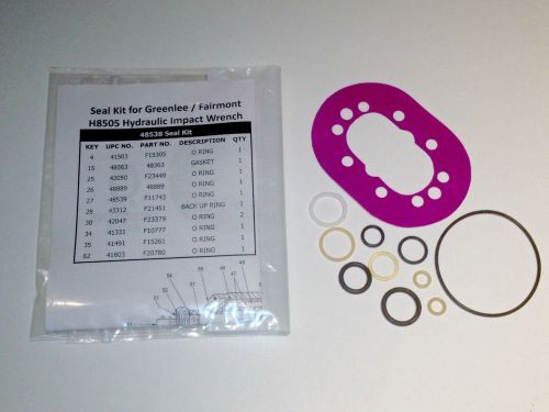 Seal kit - greenlee / fairmont h8508 hydraulic impact wrench seal kit no. 48538 for sale