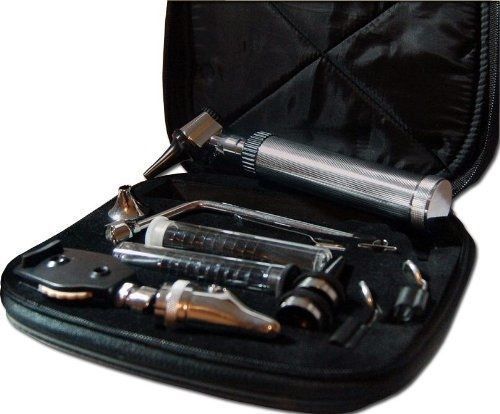 *new* ent (ear, nose and throat) diagnostic kit, otoscope, ophthalmoscope + case for sale