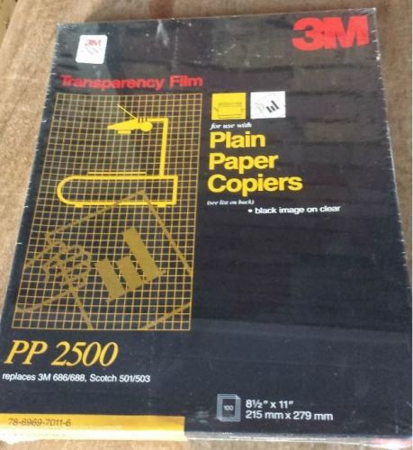 3M Transparency Film  Plain Paper Copiers Sealed  PP2500 100 Sheets 8 1/2x11