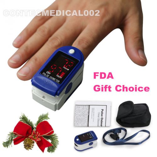Pulse Oximeter Finger Tip Blood Oxygen SpO2 Monitor FDA CMS50DL Blue