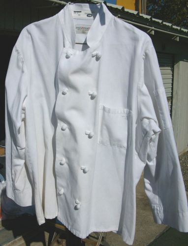 Chef Coat White Pinnacle Long Sleeve Knots Style Button Size 46 Large Polyester