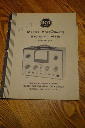 Rare Vtg. RCA Model WV 95 A Master Voltohmyst Manual Ham Radio