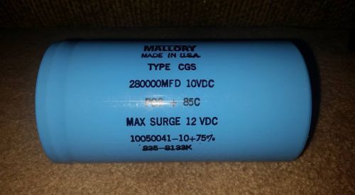 Mallory Type CGS 280000MFD 10VDC Capacitor