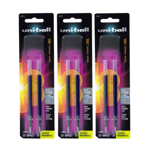 Uni-Ball Gel Impact RT Rollerball Pen Refills,1.0mm, Bold Point, Blue Ink, 6 pcs