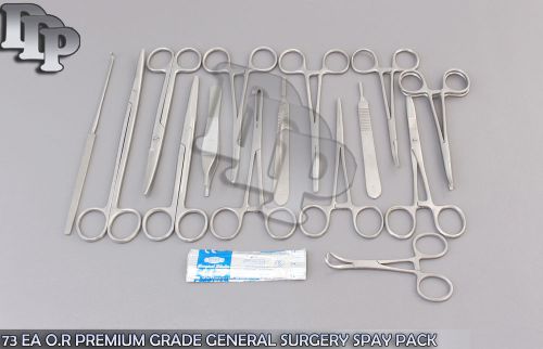 73 ea o.r premium grade general surgery spay pack surgical dental instrument kit for sale