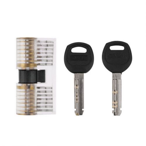 Locksmith 2 Keyholes Visable Cutaway Practice Padlock 7 Pin Lock Training SCW