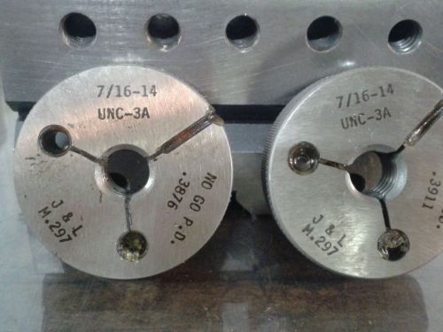 Set of 7/16-14 UNC-3A Thread Ring Gages