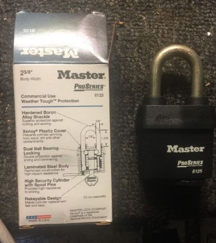 6 master padlock 6125 pro series bump proof keyed a lock for sale