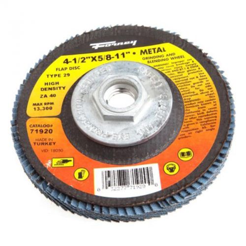 40-grit, 4-1/2&#034; flap disc, type 29 blue zirconia with 5/8&#034;-11 threaded arbor for sale