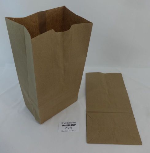 Qty 100 #12 Paper Brown Kraft Natural Grocery Shopping Merchandise Retail Bags