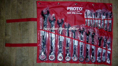 *new*proto tool jscv-20s anti slip design reversible combo ratcheting wrench set for sale