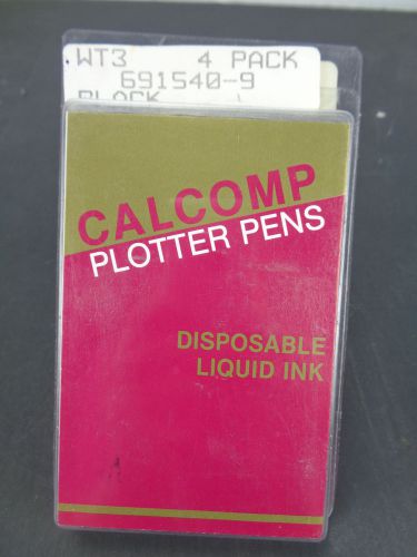 Calcomp Plottter Pens Black Disposable Liquid Ink 4 Pack