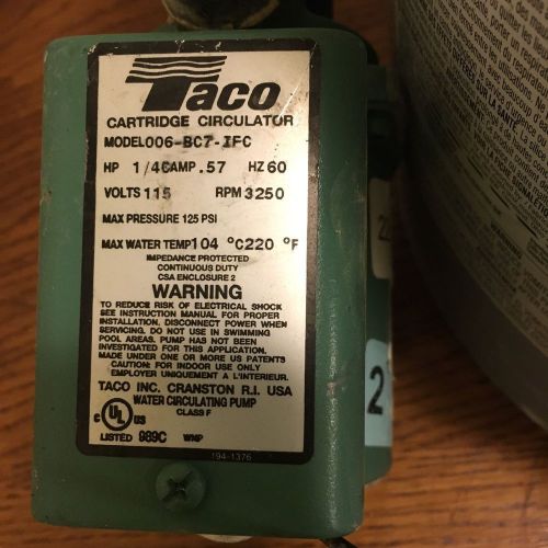 TACO 006-BC7-IFC 3/4&#034; Sweat Taco  Circulator