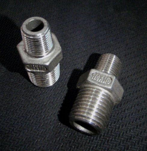 Stainless steel reducer nipple 1/4&#034; x 1/8&#034; npt pipe rn-025-012 for sale