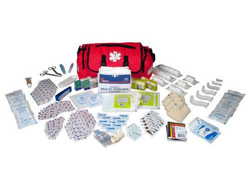 Dixiegear oncall first aid medical emt trauma responder kit fully stocked, red for sale