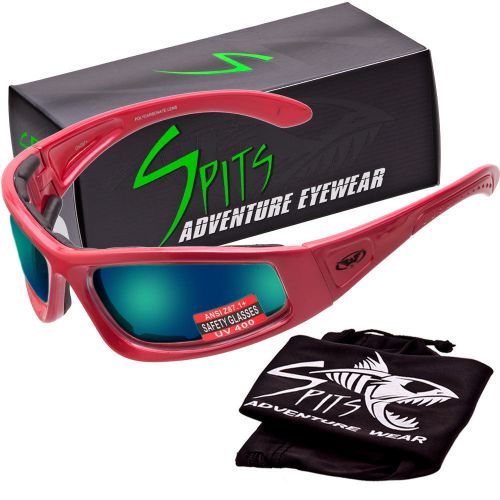 Spits Triumphant Sunglasses - Red Frame - Grey Lenses - GTech Blue Coated