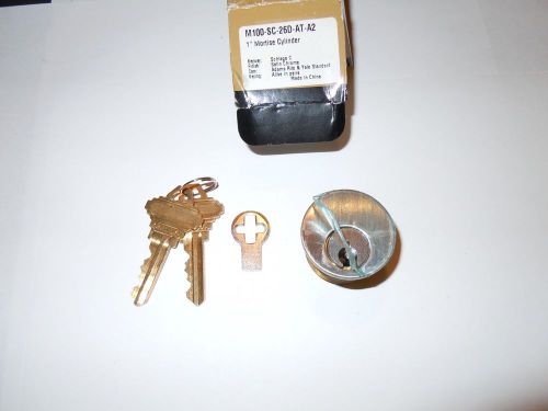 1&#034; MORTISE LOCK CYLINDER SCHLAGE C SATIN CHROME ADAMS RITE AND YALE STANDARD
