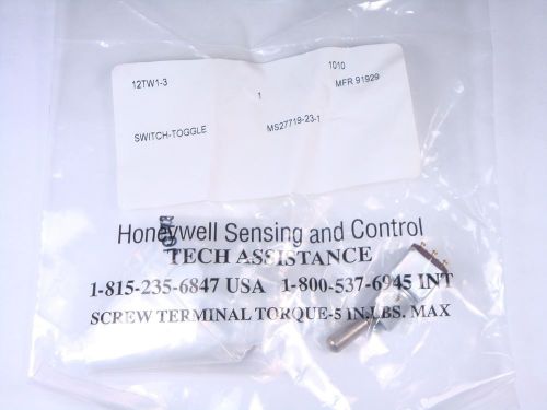 12TW1-3 Honeywell Toggle Switch DPDT 5A 125VAC 28VDC 2 Position MS27719-23-1 NOS
