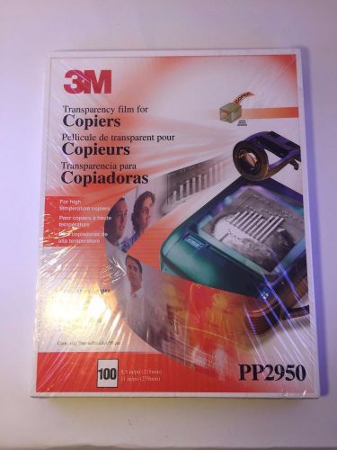 3M PP2950 TRANSPARENCY FILM FOR COPIERS 8.5&#034; X 11&#039; 100 PER BOX BRAND NEW SEALED