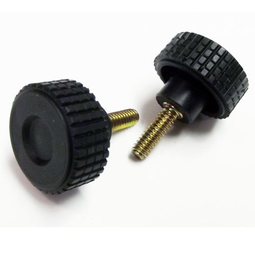 (CS-300-07) Round Shouldered Knurled Clamping Black Knob 1/4-20 x 3/4&#034;&#034; Stud (US