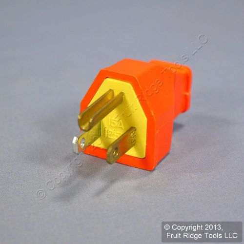 Cooper orange straight blade plug cord end 15a 125v nema 5-15 5-15p bulk sa399o for sale