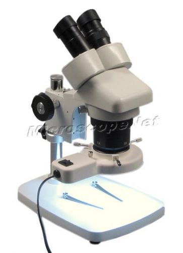 Stereo microscope 5x-10x-15x-20x-30x-60x+8w ring light large field long distance for sale