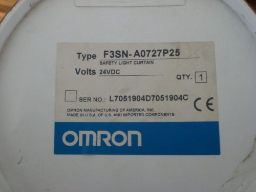 OMRON SAFETY LIGHT CURTAIN F3SN-A0727P25 727mm NEW OLD SURPLUS FACTORY PACKAGING