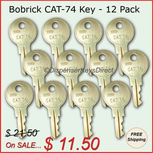 Bobrick &#034;cat-74&#034; key for paper towel, toilet tissue &amp; liquid soap disp. (12/pk.) for sale