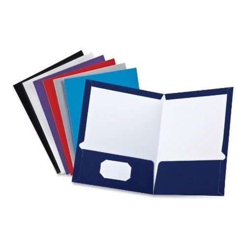 Oxford laminated twin pocket folders 8.50&#034;x11 black blue gray navy purple whi... for sale