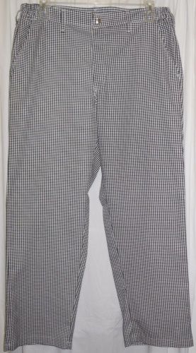Chef designs chef uniform men&#039;s size 38 x 32 black and white check pants unworn for sale