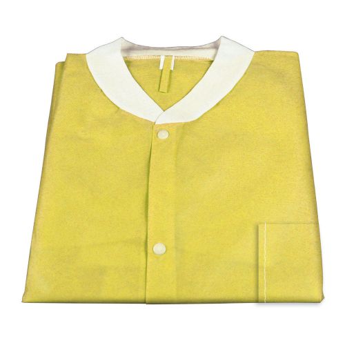 Lab coat w  pockets yellow, small (5 units) by dynarex # 2042 for sale