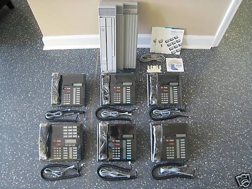 Nortel norstar cics 7.1 office phone system (6) m7310 m7208 phones caller id for sale
