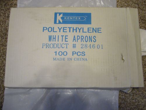 POLETHYLENE WHITE APRONS PK 100 DISPOSABLE HEALTH CARE FOOD SERVICE