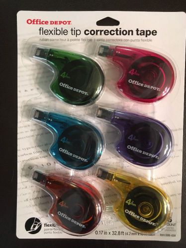 1 pack 6 Flexible Tip Correction Tape 0.17 x 32.8 ft (Office Depot Brand)