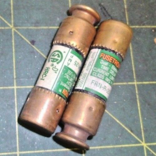 Buss fusetron frn r25 dual element time delay fuses (qty 2) #j55529 for sale