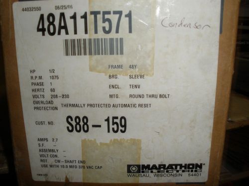 New marathon condenser fan motor 48a11t571 s88-159 1/2 hp frame 48y for sale