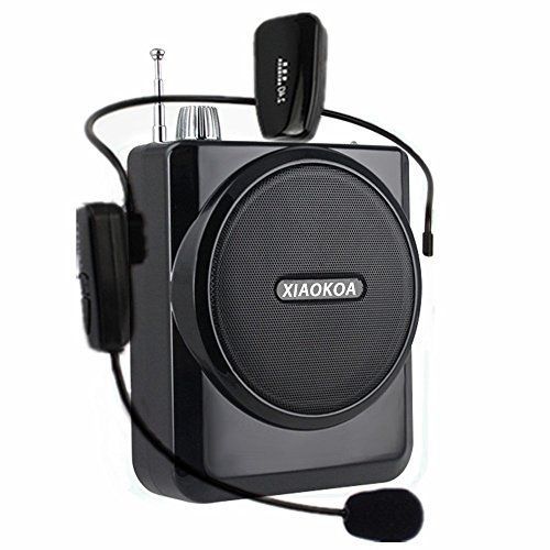 XIAOKOA Portable Voice Amplifier With 2.4G Wireless Microphone(40M, Headset And
