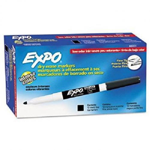 Expo - low-odor dry erase markers, fine point (black, 12-count) for sale