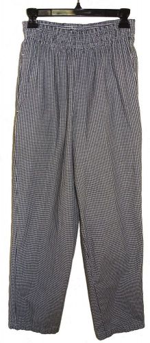Sz s pants chef works designer clothing baggies black/white check poly/cotton for sale