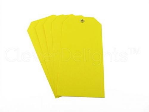 200 pack - yellow plastic tags - 4.75 x 2.375 - tear-proof and waterproof - for sale