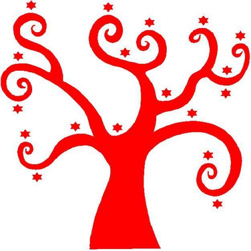 30 Custom Red Star Tree Personalized Address Labels