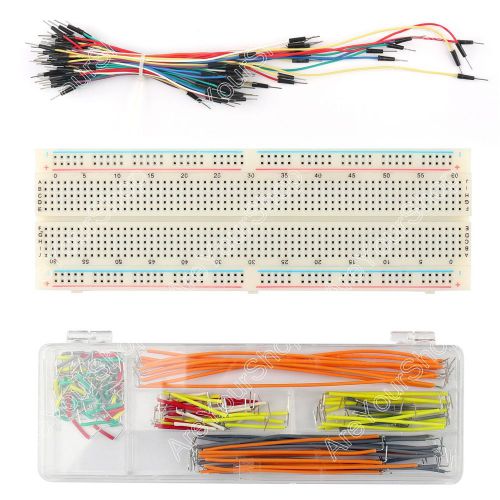 830 Tie Points Solderless PCB Breadboard MB102+ 65Pcs+140Pcs Jumper Cable Wires.