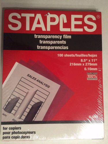 Staples Transparency Film New in Sealed Box 100 Sheets Copiers #5039 3M Xerox