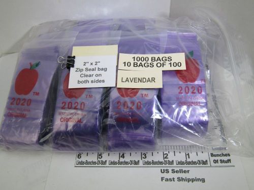 1000 lavendar clear 2&#034; x 2&#034; 2 mill plastic zip seal bags new! for sale