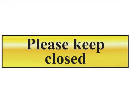 Scan - Please Keep Closed - Polished Brass Effect 200 x 50mm