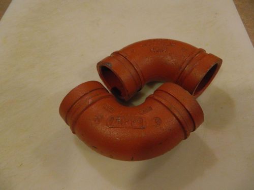 Lot of 2 victaulic no 10- 10&#034; 90 degree grooved end pipe fitting elbow for sale